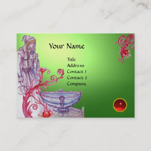 VIVIEN MONOGRAM gem green white red Business Card