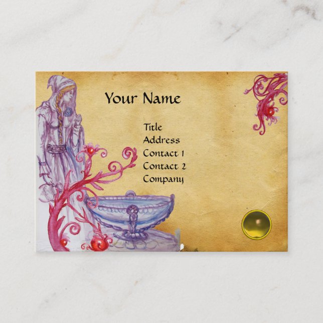 VIVIEN MONOGRAM gem yellow Business Card (Front)