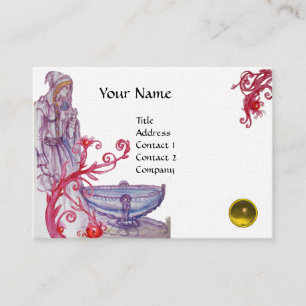 VIVIEN MONOGRAM gem yellow metallic linen Business Card