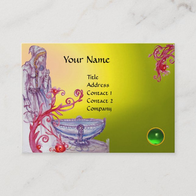 VIVIEN MONOGRAM gem yellow white green Business Card (Front)
