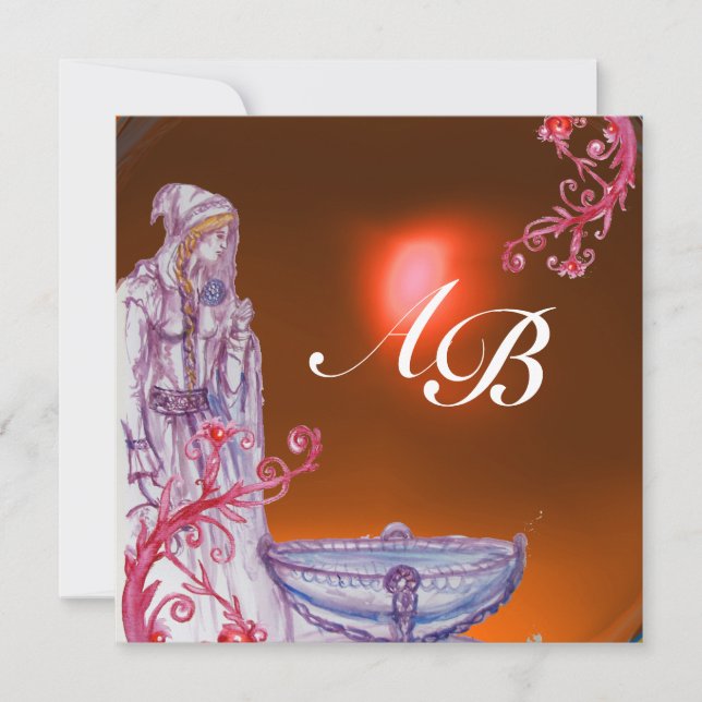 VIVIEN MONOGRAM orange  topaz Invitation (Front)