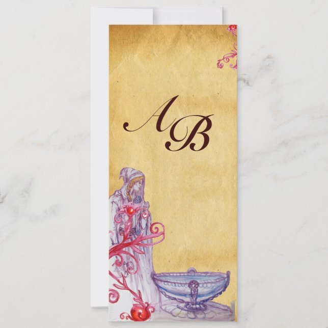 VIVIEN MONOGRAM  parchment purple Invitation (Front)