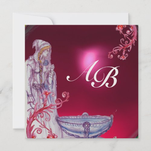 VIVIEN MONOGRAM red ruby ice Invitation