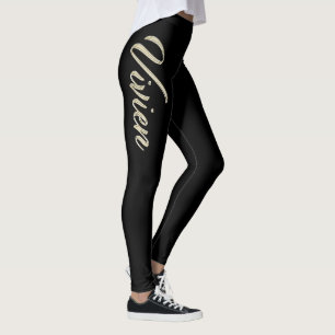 Vivien white gold handwriting hose leggings
