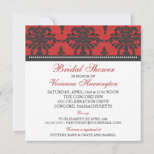 Vivienne Damask Bridal Shower Invitation