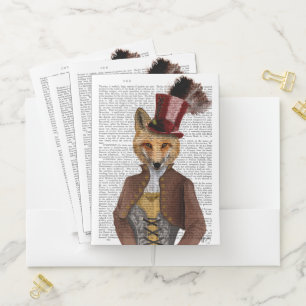 Vivienne Steampunk Fox Pocket Folder