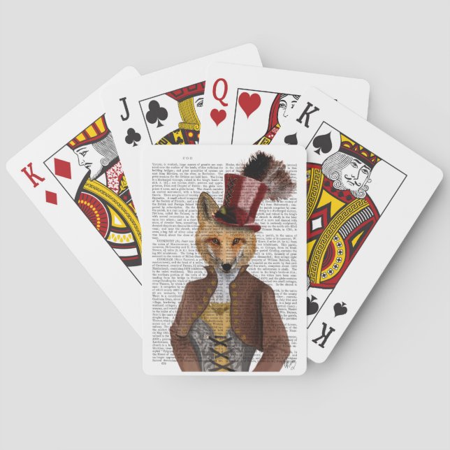 Vivienne Steampunk Fox Poker Cards (Back)