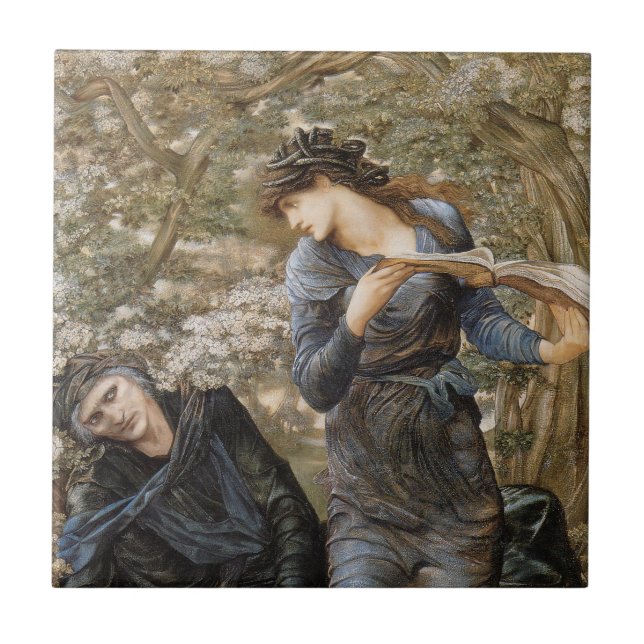 Vivien's Beguiling of Merlin (Edward Burne-Jones) Ceramic Tile (Front)