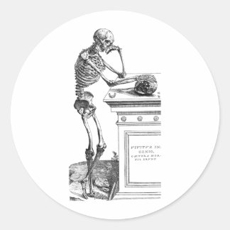 Vivitur Ingenio - Skeleton Classic Round Sticker