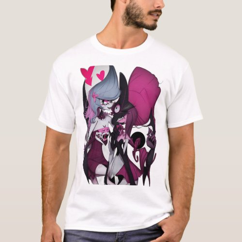 Vivziepops Cute Vaggie and Charlie T_Shirt