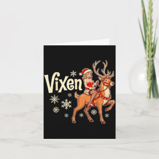 Vixen christmas reindeer pin up girl vintage santa card