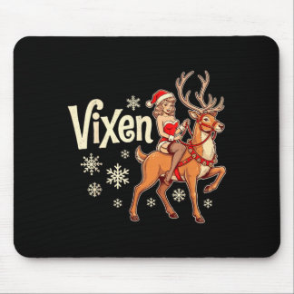 Vixen christmas reindeer pin up girl vintage santa mouse pad