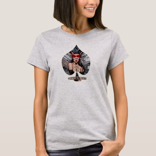Vixen Queen Of Spades Blindfolded design T_Shirt