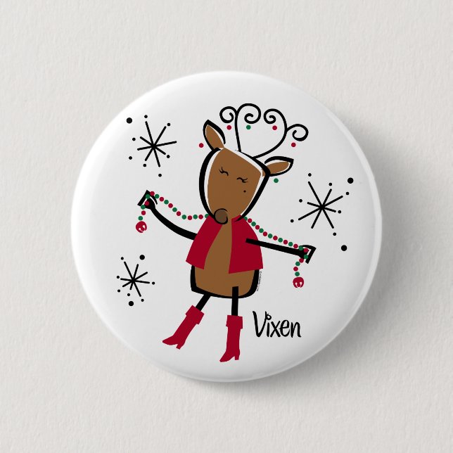 Vixen Reindeer Button (Front)