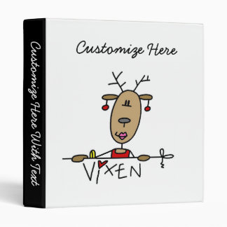 Vixen Reindeer Christmas Tshirts and Gifts 3 Ring Binder