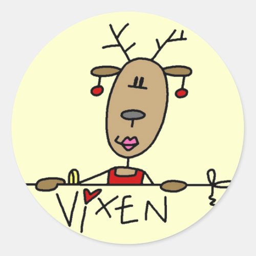 Vixen Reindeer Tshirts and Gifts Classic Round Sticker
