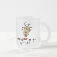 Vixen Reindeer Tshirts and Gifts Frosted Glass Coffee Mug