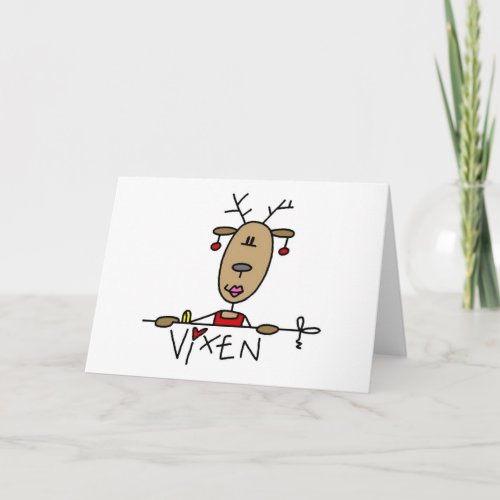 Vixen Reindeer Tshirts and Gifts Holiday Card