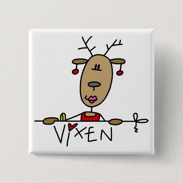 Vixen Reindeer Tshirts and Gifts Pinback Button (Front)