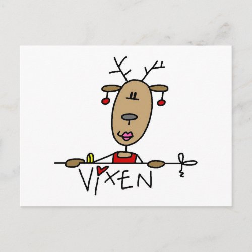 Vixen Reindeer Tshits and Gifts Postcard