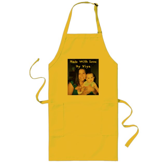 viya apron, Made With Love By Viya Long Apron (Front)