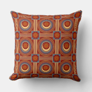 Vizier's Vault: Antique Egyptian Mandala Pattern Throw Pillow