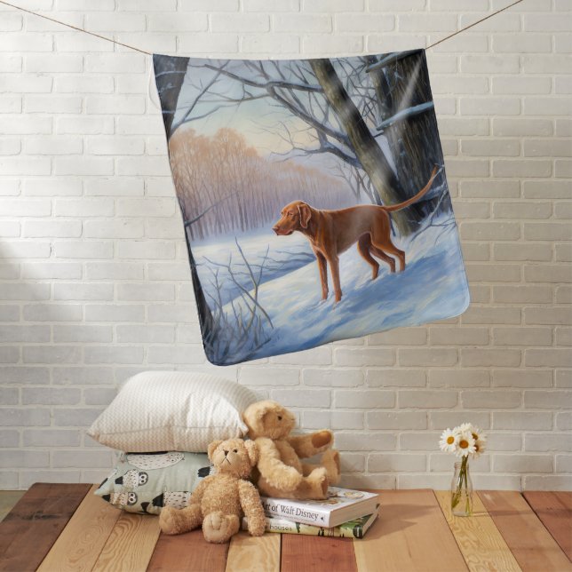 Vizla Let It Snow Christmas  Baby Blanket (In Situ)