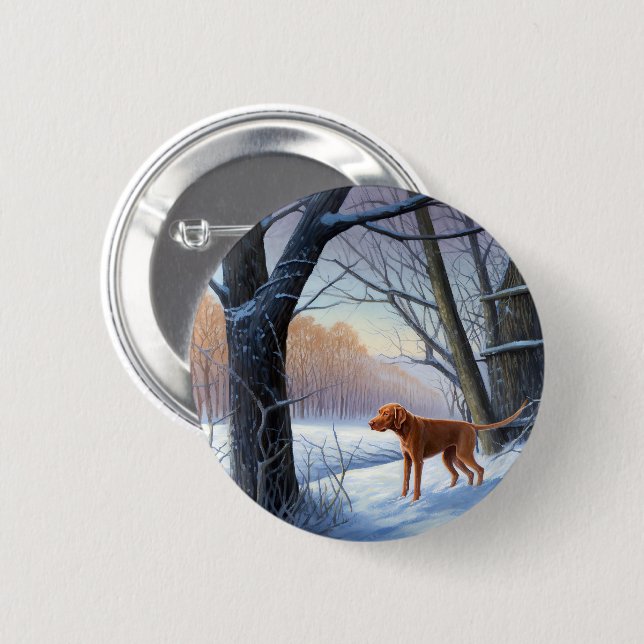 Vizla Let It Snow Christmas  Button (Front & Back)