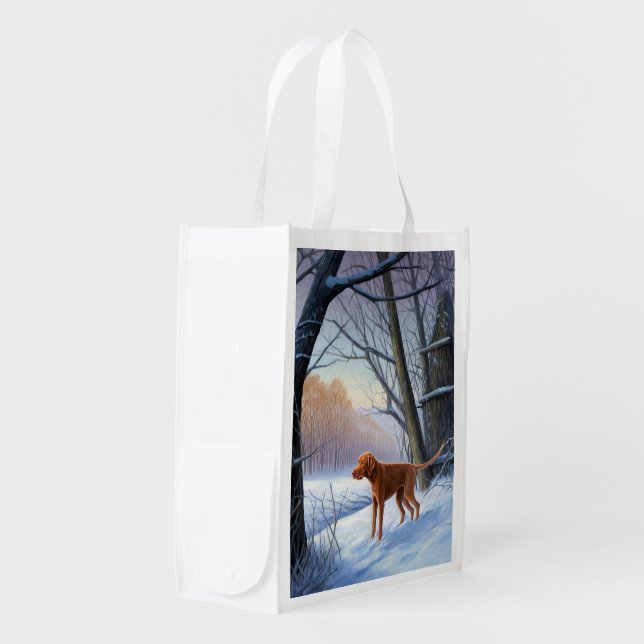 Vizla Let It Snow Christmas  Grocery Bag (Front Side)