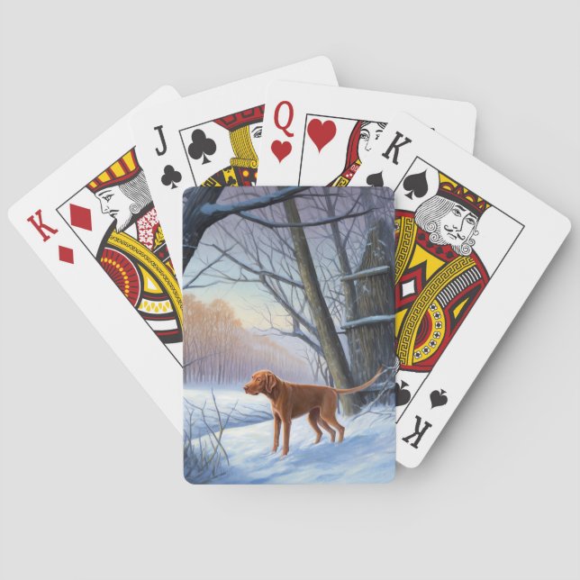 Vizla Let It Snow Christmas  Poker Cards (Back)