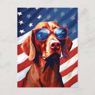 Vizsla 4th of July Independence day Postcard