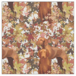 Vizsla and Autumn leaves fabric