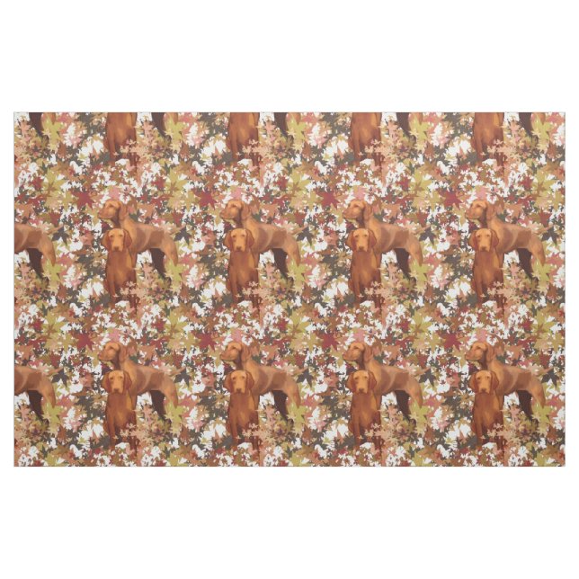 Vizsla and Autumn Leaves Fabric (Fat Quarter)