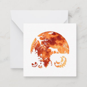 Vizsla And Moon Halloween Costume Pumpkin Dog Love Note Card