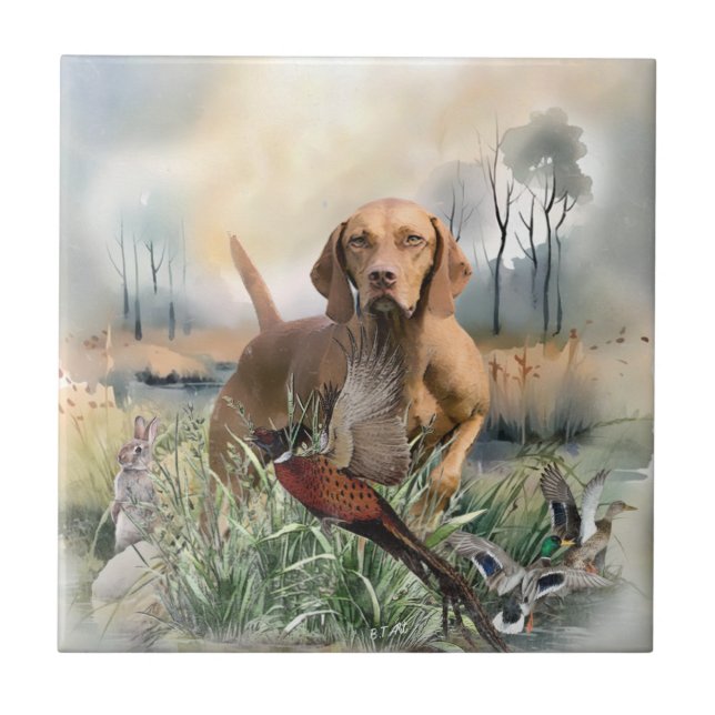 Vizsla  , Art  Ceramic Tile (Front)