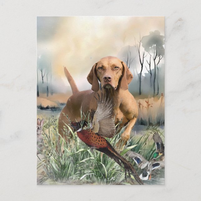 Vizsla  , Art  Holiday Postcard (Front)