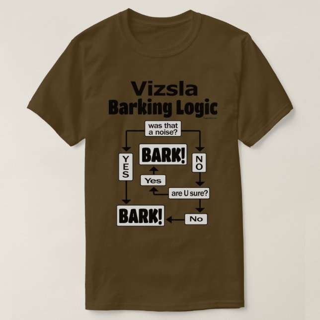 Vizsla Barking Logic  T-Shirt (Design Front)