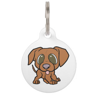 vizsla cartoon pet name tag