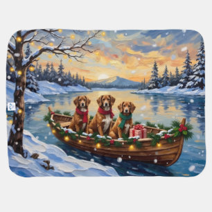 Vizsla Christmas Boat Holiday Baby Blanket