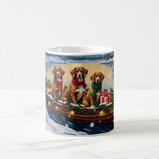 Vizsla Christmas Boat Holiday Coffee Mug (Center)