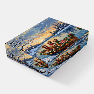 Vizsla Christmas Boat Holiday Paperweight