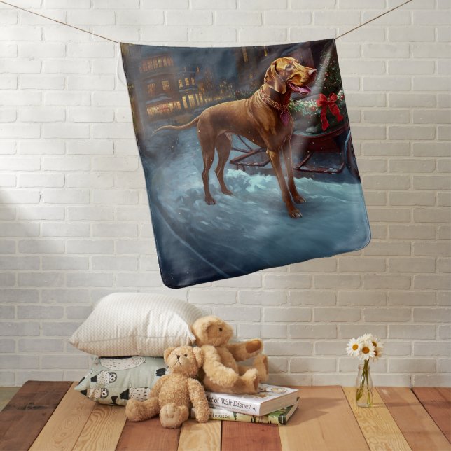Vizsla Christmas Festive Season  Baby Blanket (In Situ)