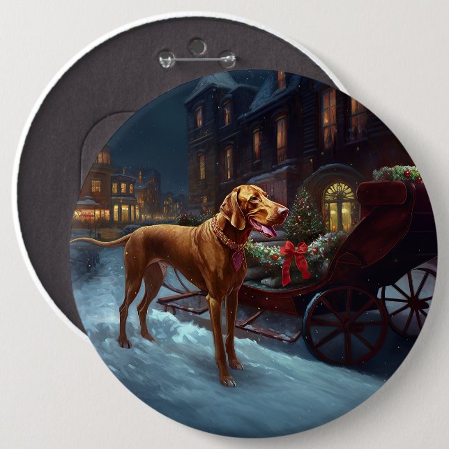 Vizsla Christmas Festive Season  Button (Front & Back)