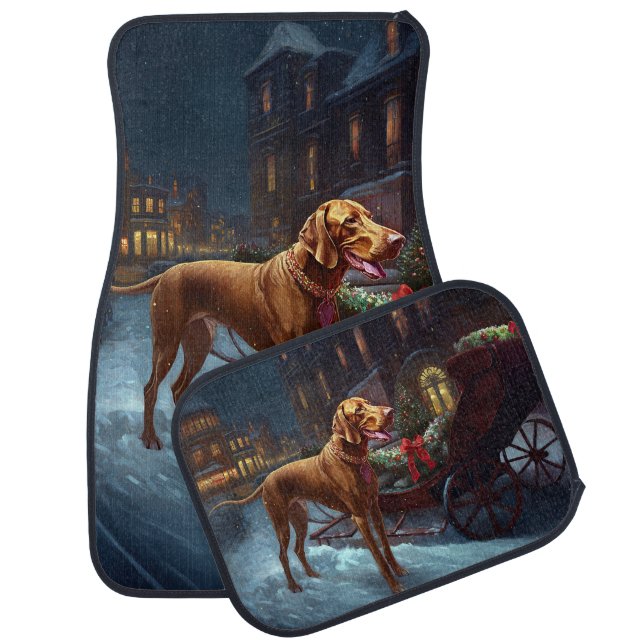 Vizsla Christmas Festive Season  Car Floor Mat (Set)