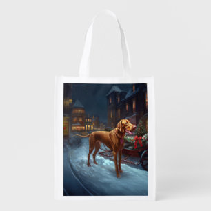 Vizsla Christmas Festive Season Grocery Bag