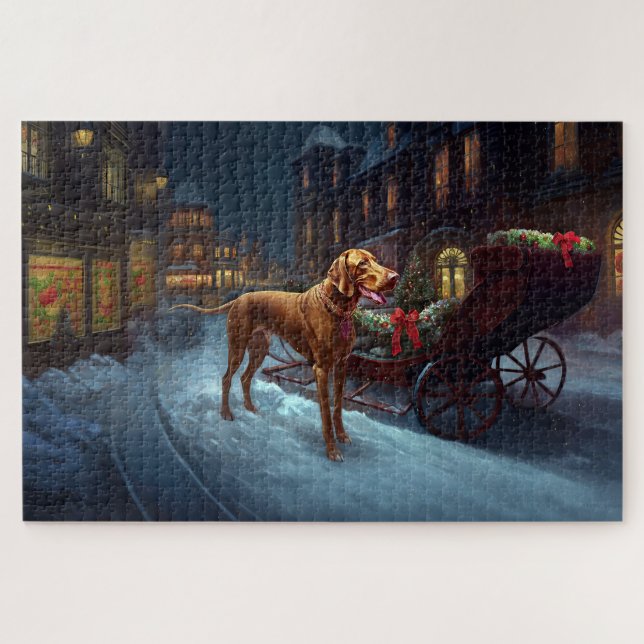 Vizsla Christmas Festive Season  Jigsaw Puzzle (Horizontal)