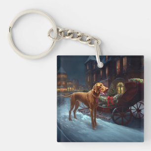 Vizsla Christmas Festive Season Keychain