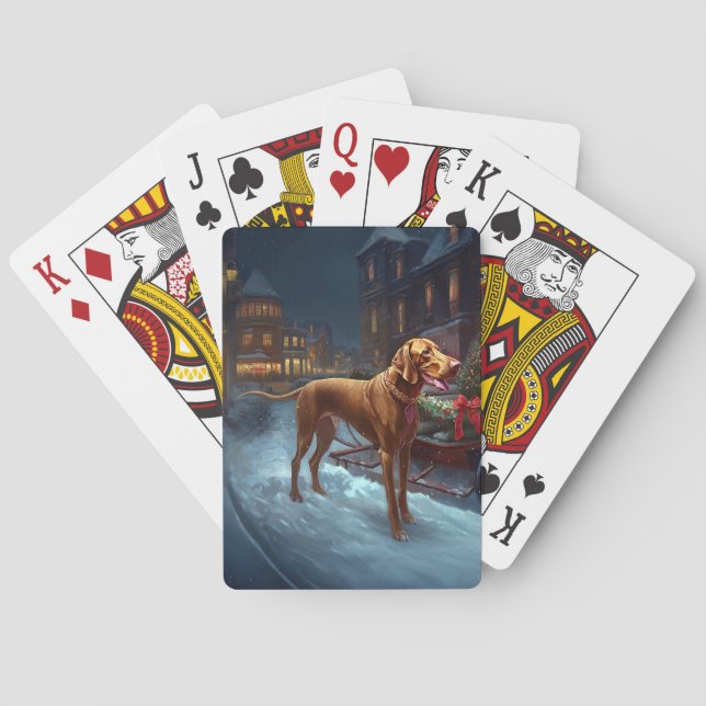 Vizsla Christmas Festive Season  Poker Cards (Back)