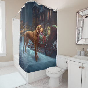 Vizsla Christmas Festive Season Shower Curtain