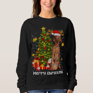 Vizsla Christmas Lights Tree Santa Xmas Pajamas Vi Sweatshirt
